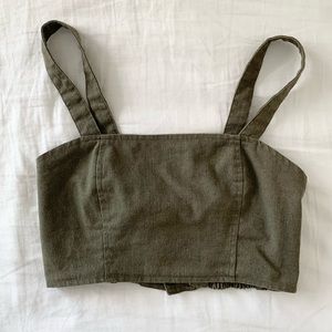 SOLD ◻️ UO khaki green tank crop top Adjustable S/M